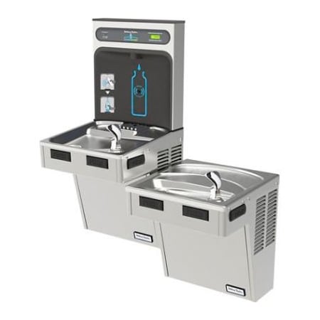 Elkay Halsey Taylor Bi-Level HydroBoost Water Refilling Station W/Filter, Stainless, HTHB-HAC8BL-WF-SS HTHB-HAC8BLSS-WF